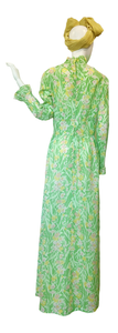 Floral Joy of Spring Green Dress