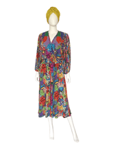 Load image into Gallery viewer, Multi Color Midi Length Diane Freis Dress