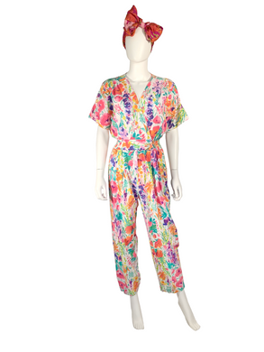 Vintage 80's Floral Romper Jumpsuit