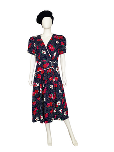 Floral button Midi Dress